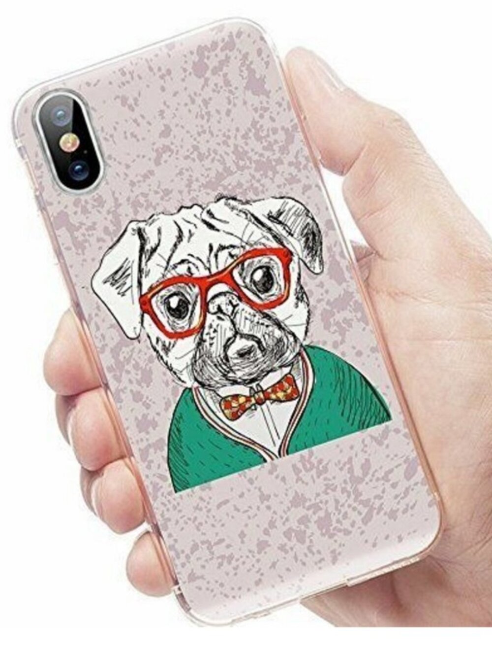 NEW iPhone Xs 1Os X 10 Case Cover Slim Hipster Dog Animal Bow Tie Glasses Preppy
